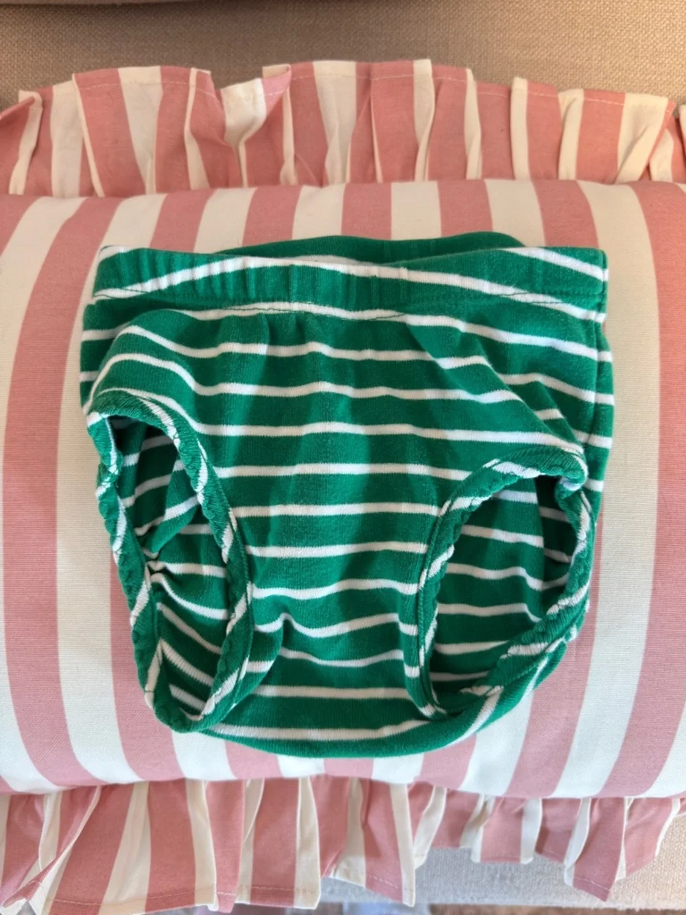 Hanna Andersson Green and White Striped Bloomers